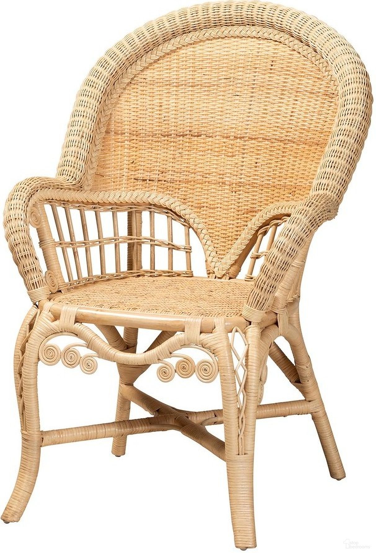 Ratu Rattan Accent Chair In Natural Brown