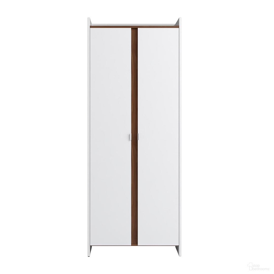 The appearance of Ratzer Storage Cabinet In White and Brown designed by Manhattan Comfort in the transitional interior design. This white and brown piece of furniture was selected by 1StopBedrooms from Ratzer Collection to add a touch of cosiness and style into your home. Sku: SC-317AMC193. Material: MDP.