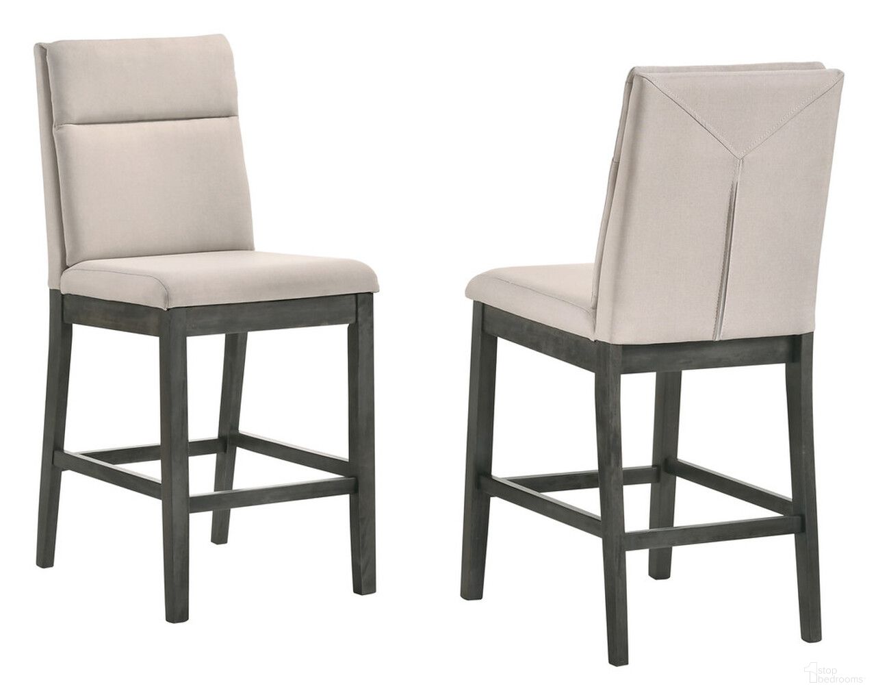 The appearance of Raul Counter Height Dining Chairs Set of 2 In Light Gray Fabric and Dark Gray Wood designed by Best Quality Furniture in the traditional interior design. This light gray and dark gray piece of furniture was selected by 1StopBedrooms from Raul Collection to add a touch of cosiness and style into your home. Sku: D47-CHC. Material: Wood.