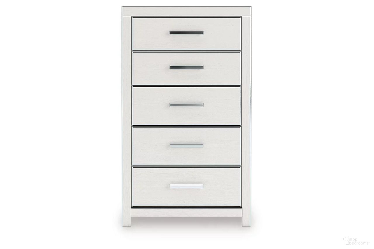 The appearance of Ravalori Chest of Drawers In White designed by Signature Design by Ashley in the modern / contemporary interior design. This white piece of furniture was selected by 1StopBedrooms from Ravalori Collection to add a touch of cosiness and style into your home. Sku: NCB3381-46. Material: Wood.
