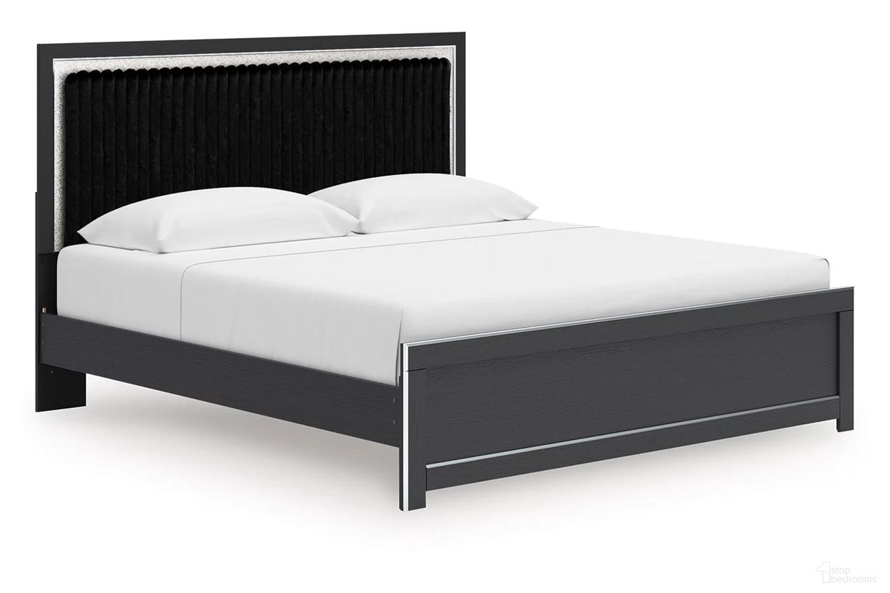 The appearance of Ravalori King Upholstered Panel Platform Bed In Black designed by Signature Design by Ashley in the modern / contemporary interior design. This black piece of furniture was selected by 1StopBedrooms from Ravalori Collection to add a touch of cosiness and style into your home. Sku: B100-14;NCB3380-56;NCB3380-58;NCB3380-95. Bed Type: Platform Bed. Bed Size: King.