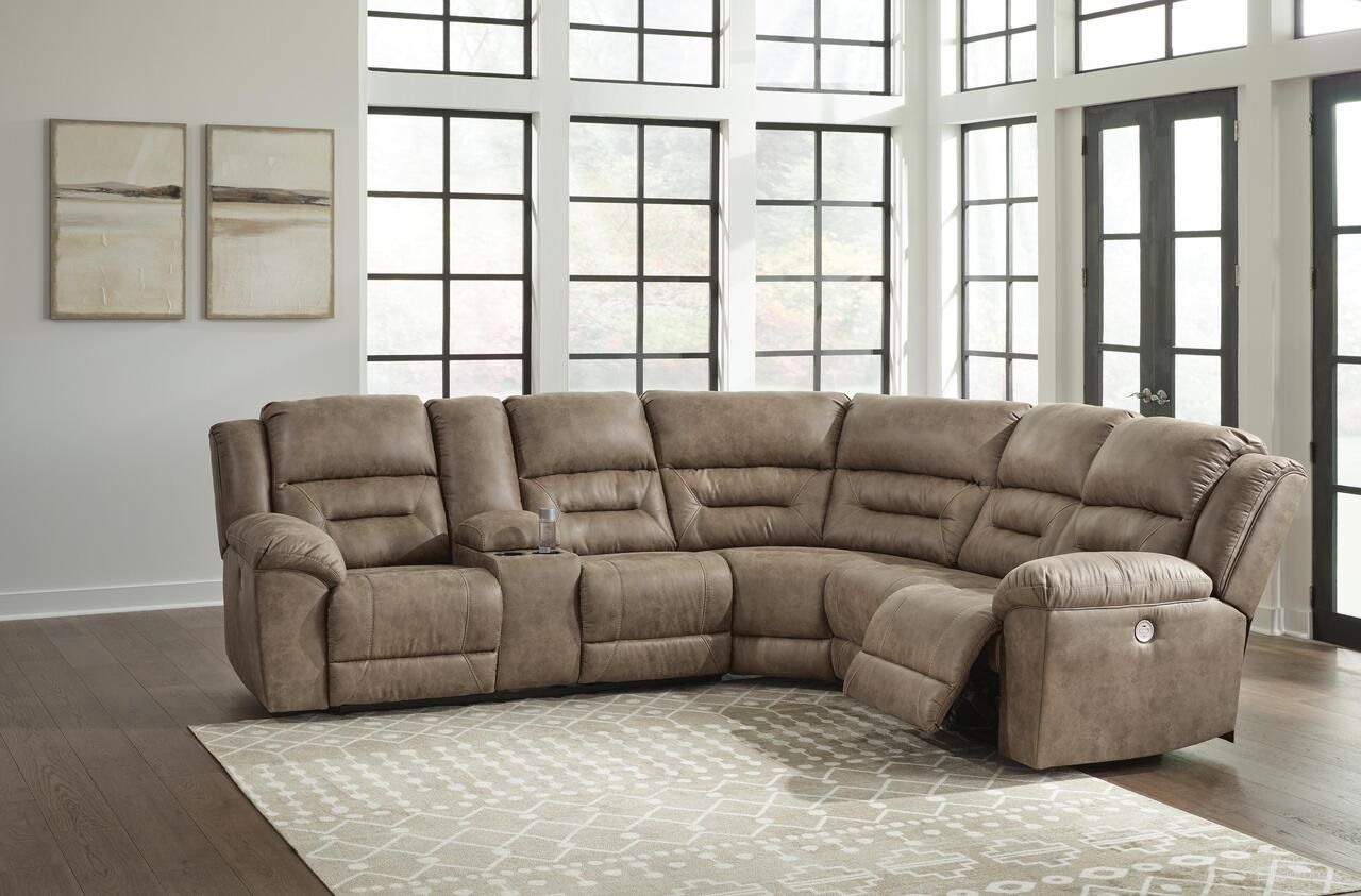The appearance of Ravenel 3-Piece Power Reclining Sectional In Fossil designed by Signature Design by Ashley in the modern / contemporary interior design. This fossil piece of furniture was selected by 1StopBedrooms from Ravenel Collection to add a touch of cosiness and style into your home. Sku: 8310601C;8310677C;8310675C. Material: Fabric.