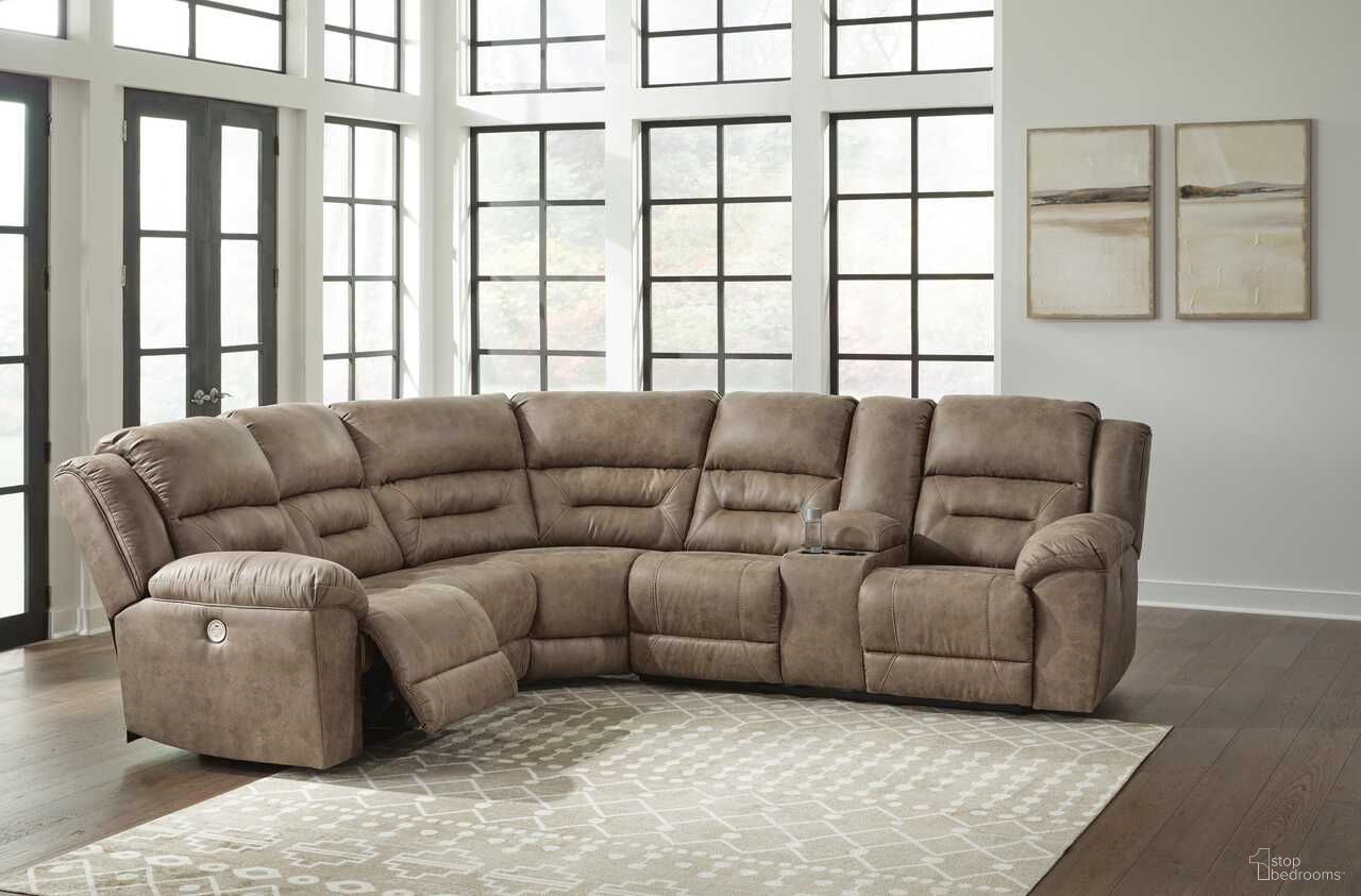 The appearance of Ravenel 3-Piece Power Reclining Sectional In Fossil designed by Signature Design by Ashley in the modern / contemporary interior design. This fossil piece of furniture was selected by 1StopBedrooms from Ravenel Collection to add a touch of cosiness and style into your home. Sku: 8310663C;8310677C;8310690C. Material: Fabric.