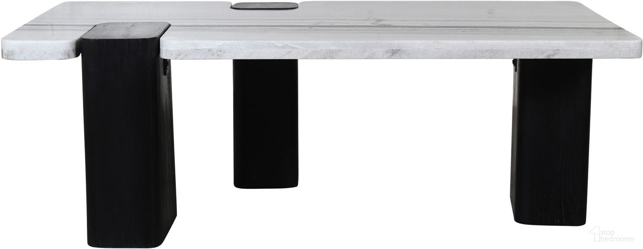 The appearance of Ravenna Genuine Marble Top and Oak Wood Base Coffee Table In Panda and Black designed by Meridian in the modern / contemporary interior design. This panda/black piece of furniture was selected by 1StopBedrooms from Ravenna Collection to add a touch of cosiness and style into your home. Sku: 99077Panda-CT Box 1/2 (Top);99077Panda-CT Box 2/2 (Base). Material: Marble.