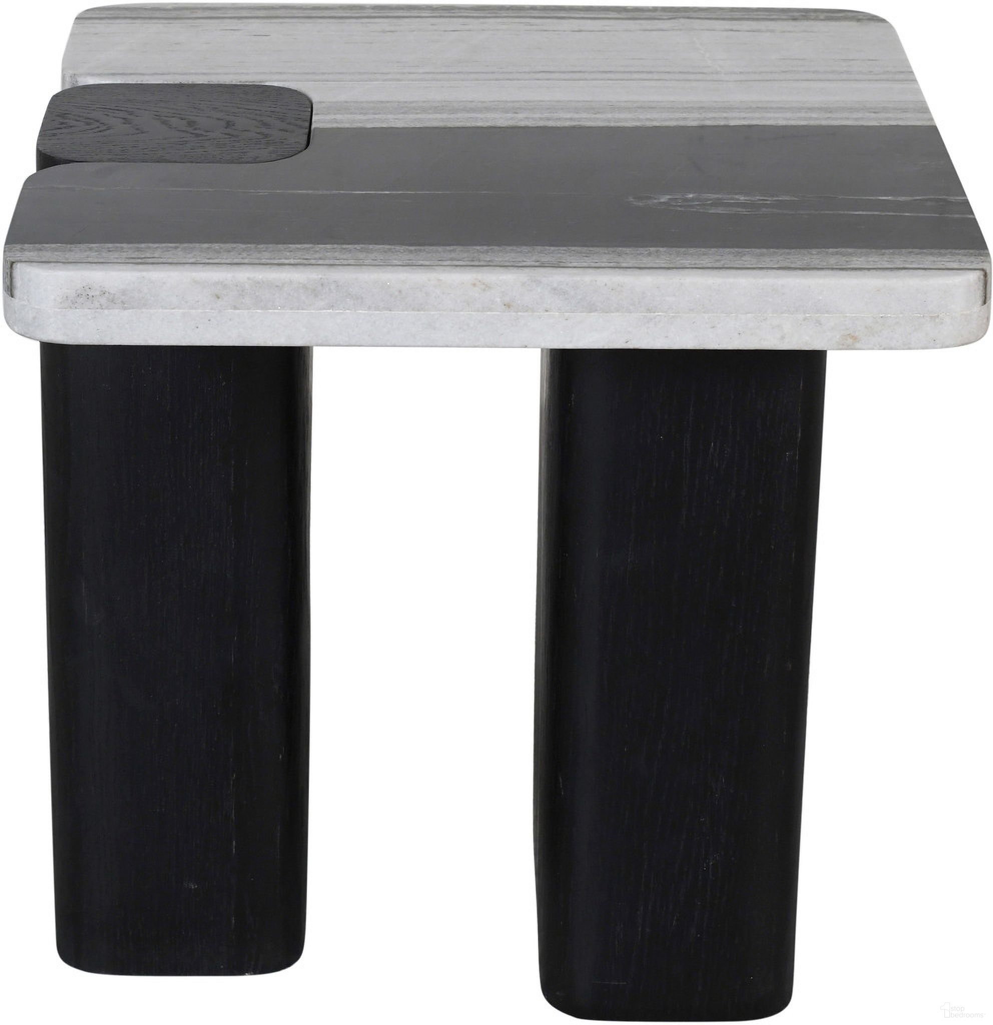The appearance of Ravenna Genuine Marble Top and Oak Wood Base End/Side Table In Panda and Black designed by Meridian in the modern / contemporary interior design. This panda/black piece of furniture was selected by 1StopBedrooms from Ravenna Collection to add a touch of cosiness and style into your home. Sku: 99077Panda-ET Box 1/2 (Top);99077Panda-ET Box 2/2 (Base). Material: Marble.