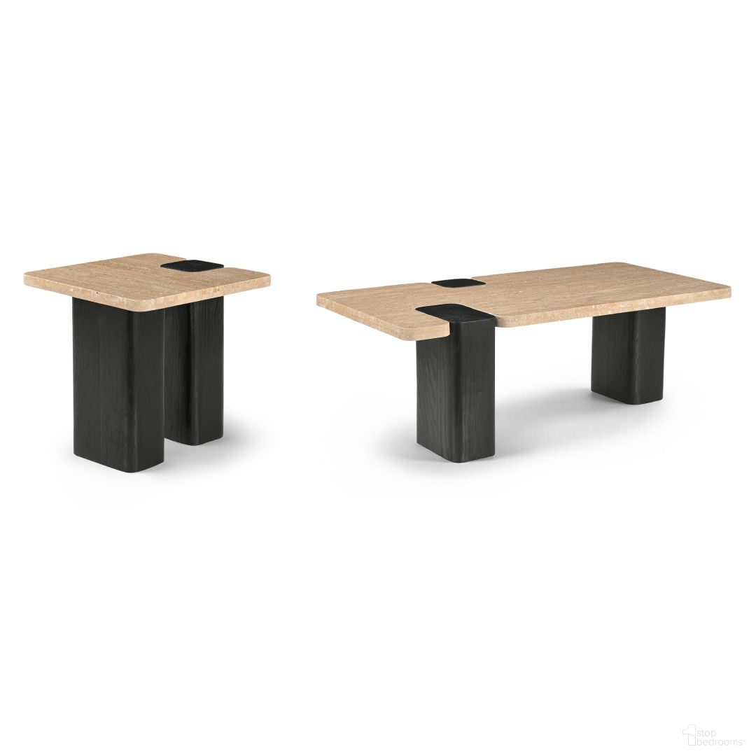 The appearance of Ravenna Genuine Travertine Top and Oak Wood Base Occasional Table Set In Natural and Black designed by Meridian in the modern / contemporary interior design. This natural/black piece of furniture was selected by 1StopBedrooms from Ravenna Collection to add a touch of cosiness and style into your home. Sku: 99078Travertine-CT Box 1/2 (Top);99078Travertine-CT Box 2/2 (Base);99078Travertine-ET Box 1/2 (Top);99078Travertine-ET Box 2/2 (Base). Material: Marble.