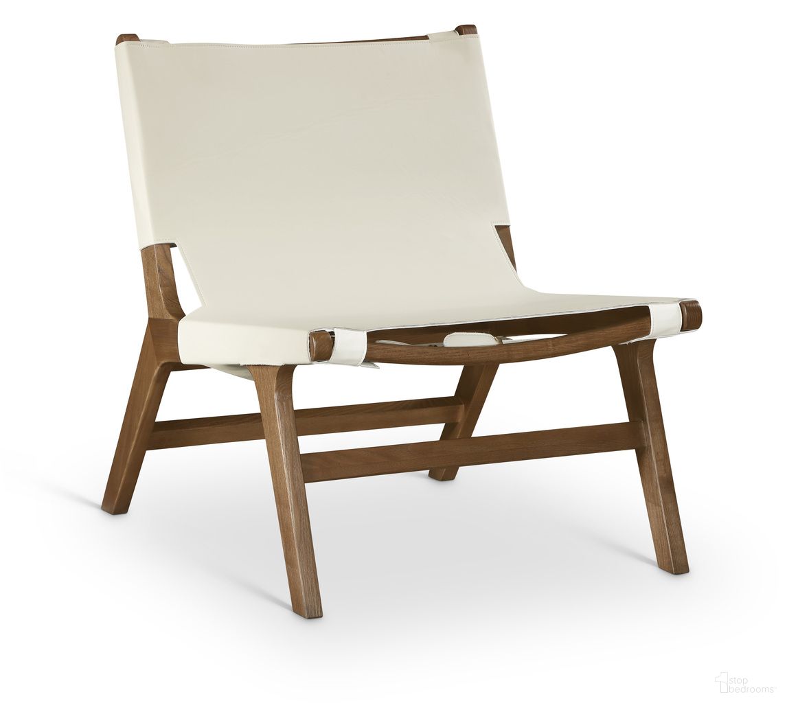 Rawlins Vegan Leather Upholstered Accent Chair In Cream and Painted Brown