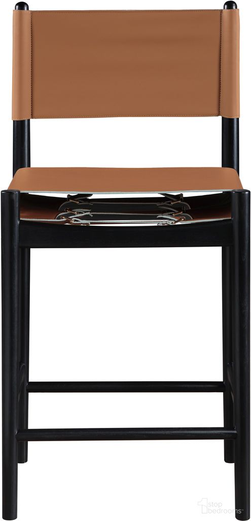 The appearance of Rawlins Vegan Leather Upholstered Counter Stool In Cognac and Black designed by Meridian in the modern / contemporary interior design. This cognac and black piece of furniture was selected by 1StopBedrooms from Rawlins Collection to add a touch of cosiness and style into your home. Sku: 11015Cognac-C. Material: Vegan Leather.