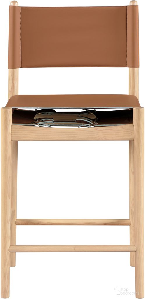 The appearance of Rawlins Vegan Leather Upholstered Counter Stool In Cognac and Natural designed by Meridian in the modern / contemporary interior design. This cognac and natural piece of furniture was selected by 1StopBedrooms from Rawlins Collection to add a touch of cosiness and style into your home. Sku: 11014Cognac-C. Material: Vegan Leather.