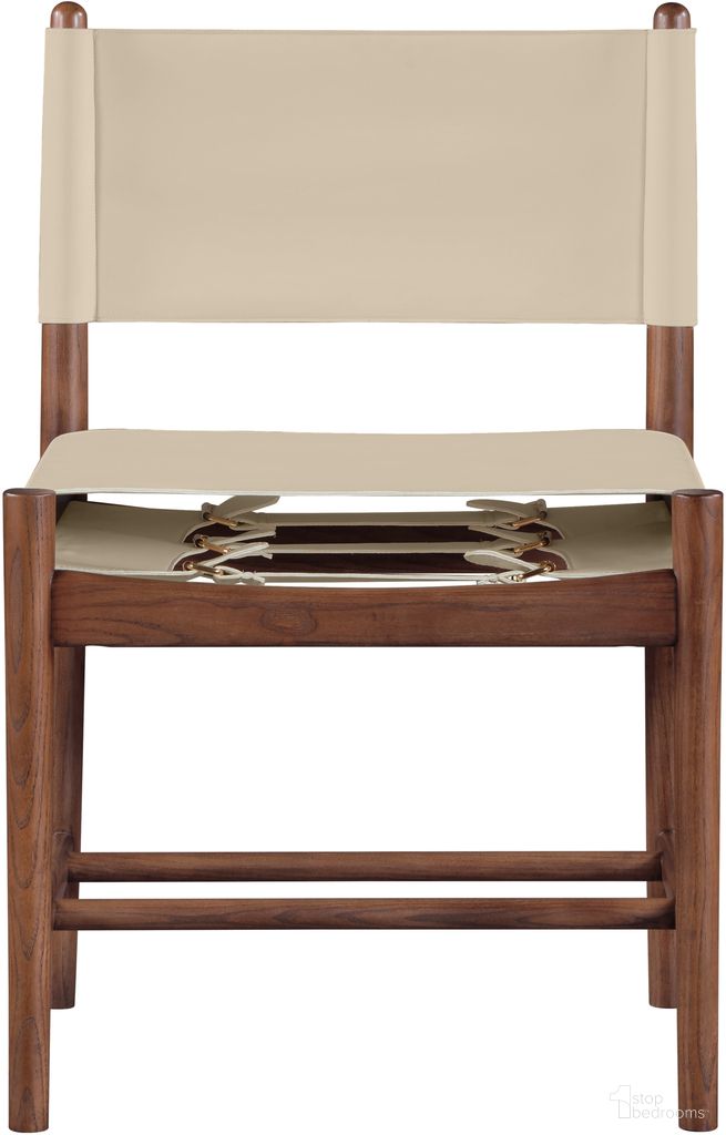 Rawlins Vegan Leather Upholstered Dining Chair Set of 2 In Beige and Brown