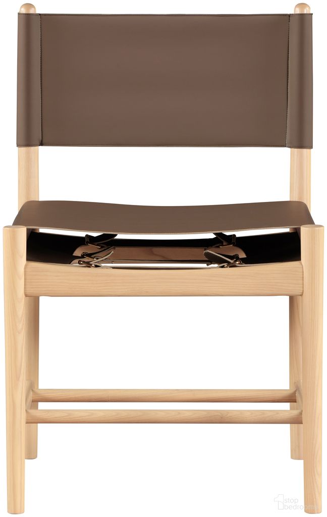 Rawlins Vegan Leather Upholstered Dining Chair Set of 2 In Brown and Natural