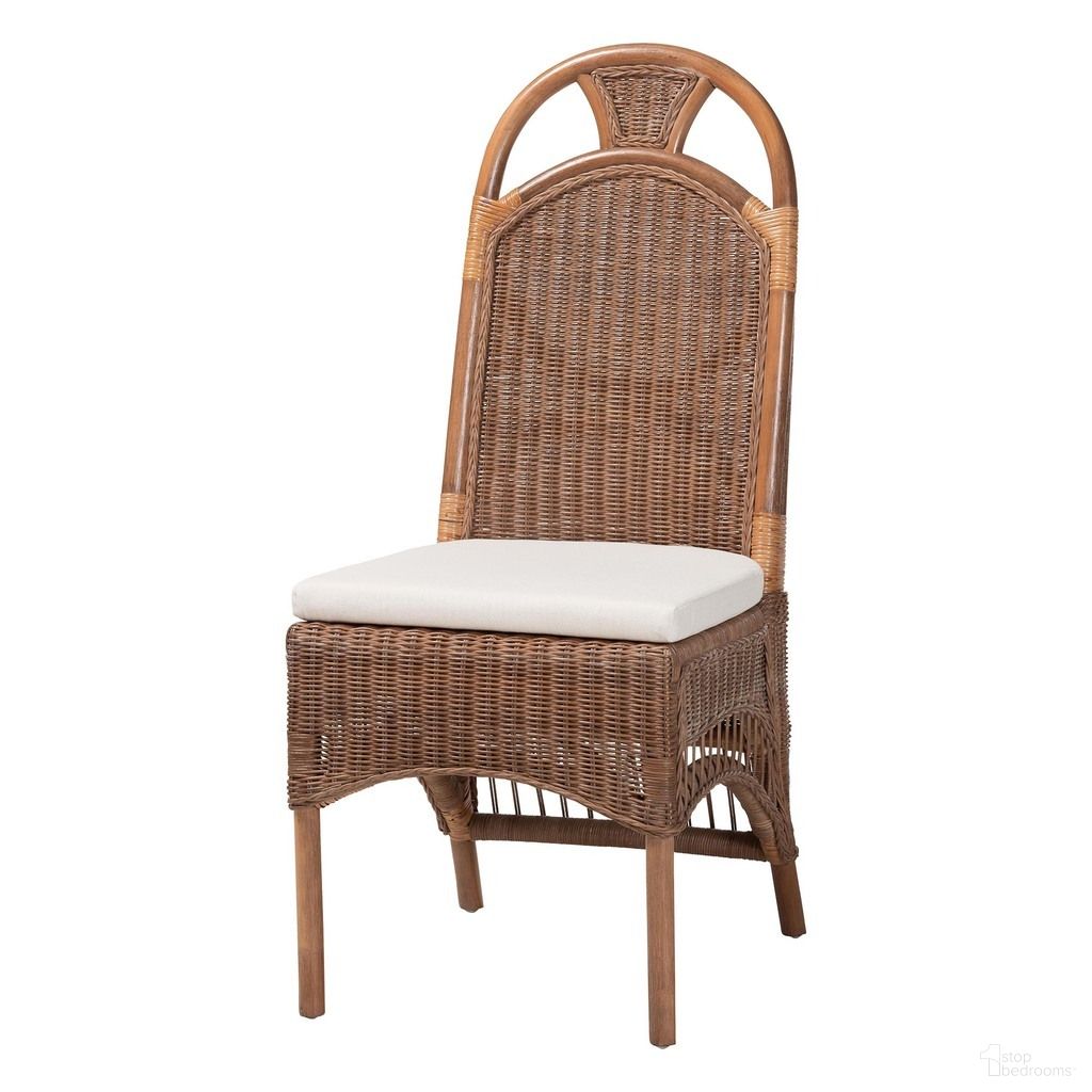 The appearance of Raya Handwoven Rattan Dining Chair with Arched Back and Cushion In Brown designed by Baxton Studio in the bohemian interior design. This brown piece of furniture was selected by 1StopBedrooms from Raya Collection to add a touch of cosiness and style into your home. Sku: Raya-Light Brown Rattan-Cushion-DC. Material: Natural Rattan. Chair Type: Side Chair.