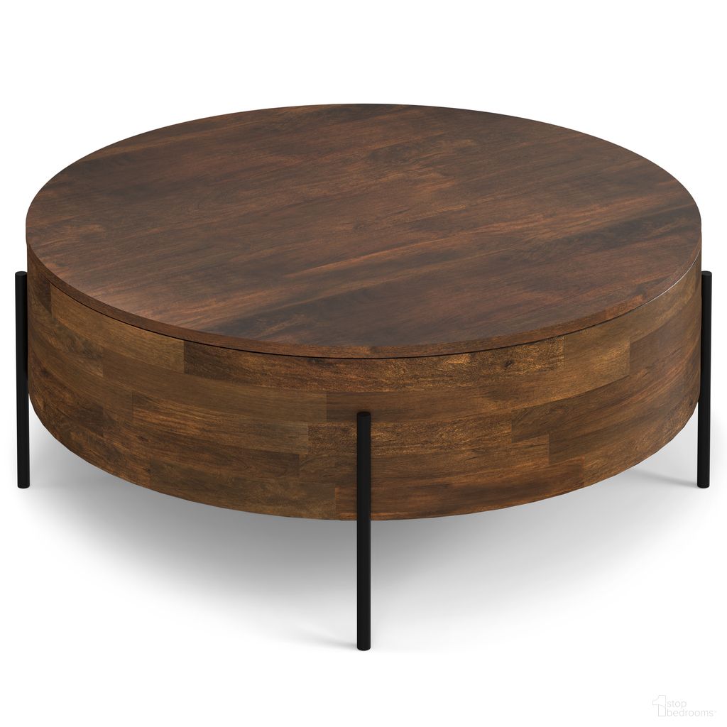 Simpli Home Rayburn Drum Coffee Table - Thumbnail 3