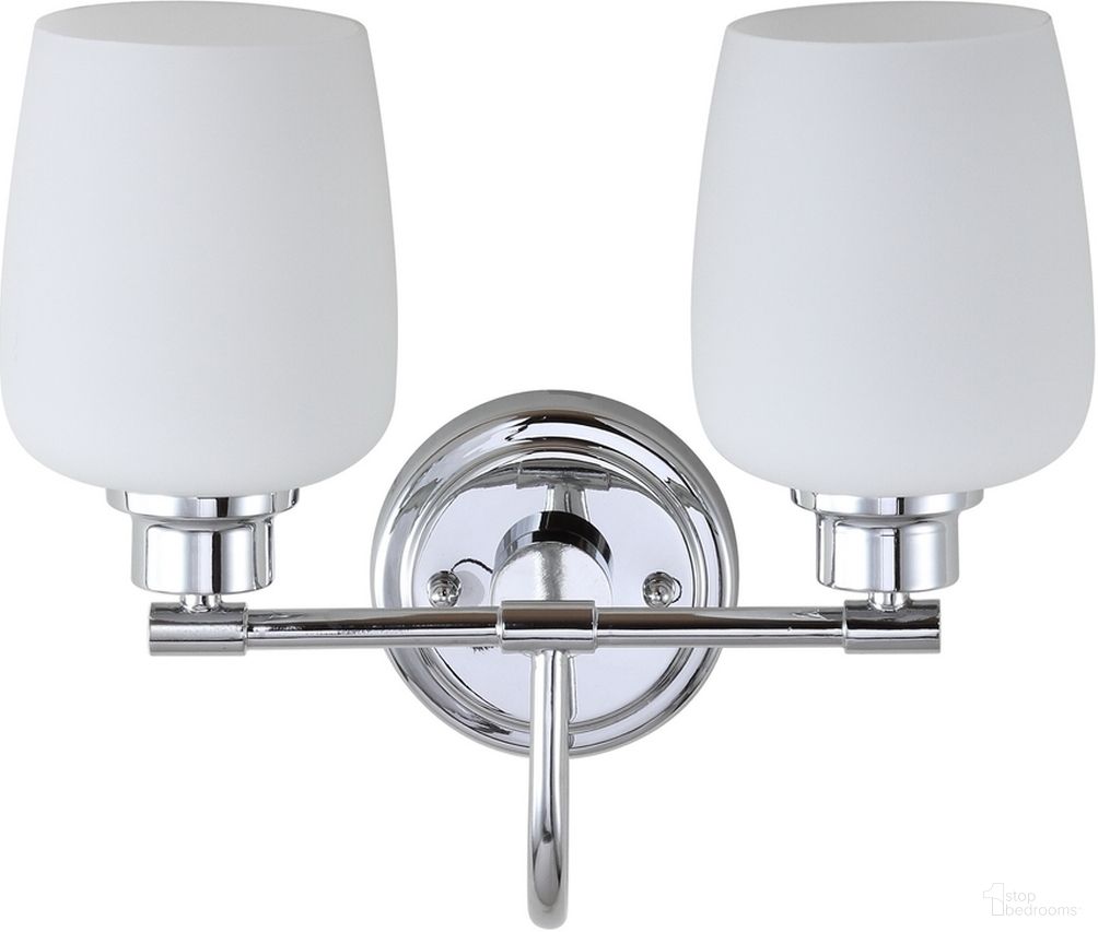 The appearance of Rayden Chrome Two Light Bathroom Sconce designed by Safavieh in the modern / contemporary interior design. This chrome piece of furniture  was selected by 1StopBedrooms from Safavieh SCN Collection to add a touch of cosiness and style into your home. Sku: SCN4051A. Material: Chrome.