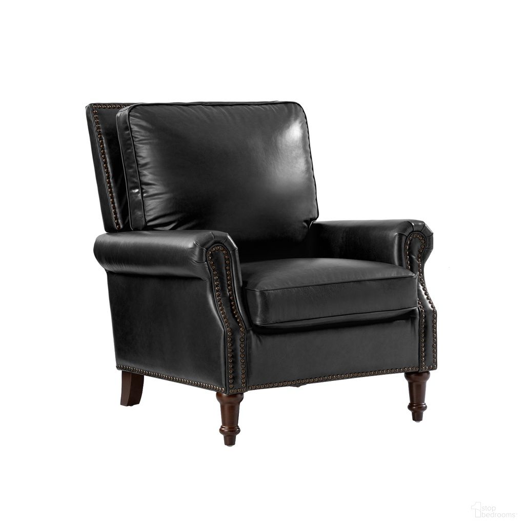 The appearance of Raymond Genuine Leather Armchair In Black designed by Karat Home in the modern / contemporary interior design. This black piece of furniture  was selected by 1StopBedrooms from Raymond Collection to add a touch of cosiness and style into your home. Sku: CHLB1160-BLK. Material: Genuine Leather.