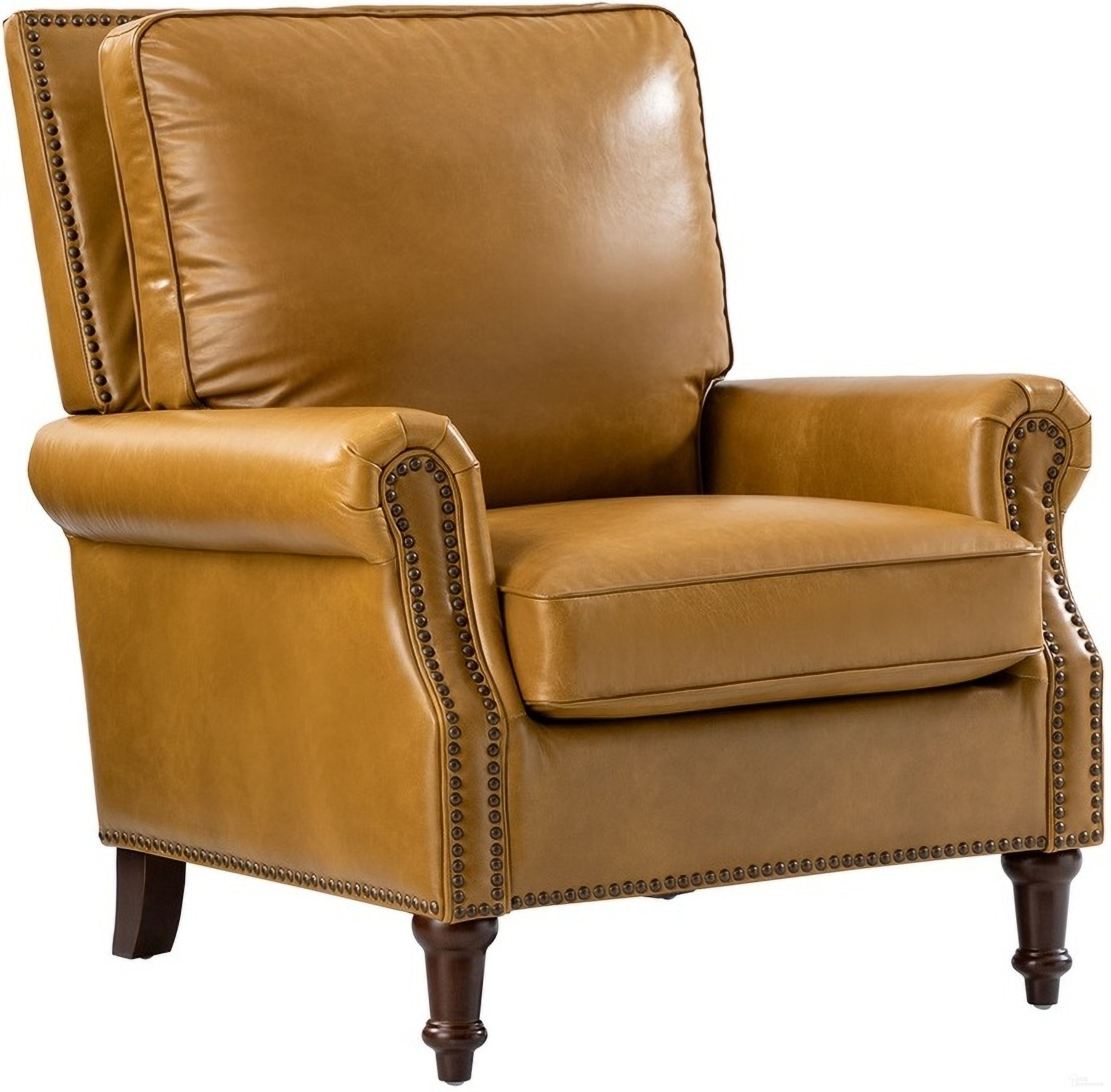 Raymond Genuine Leather Armchair In Camel