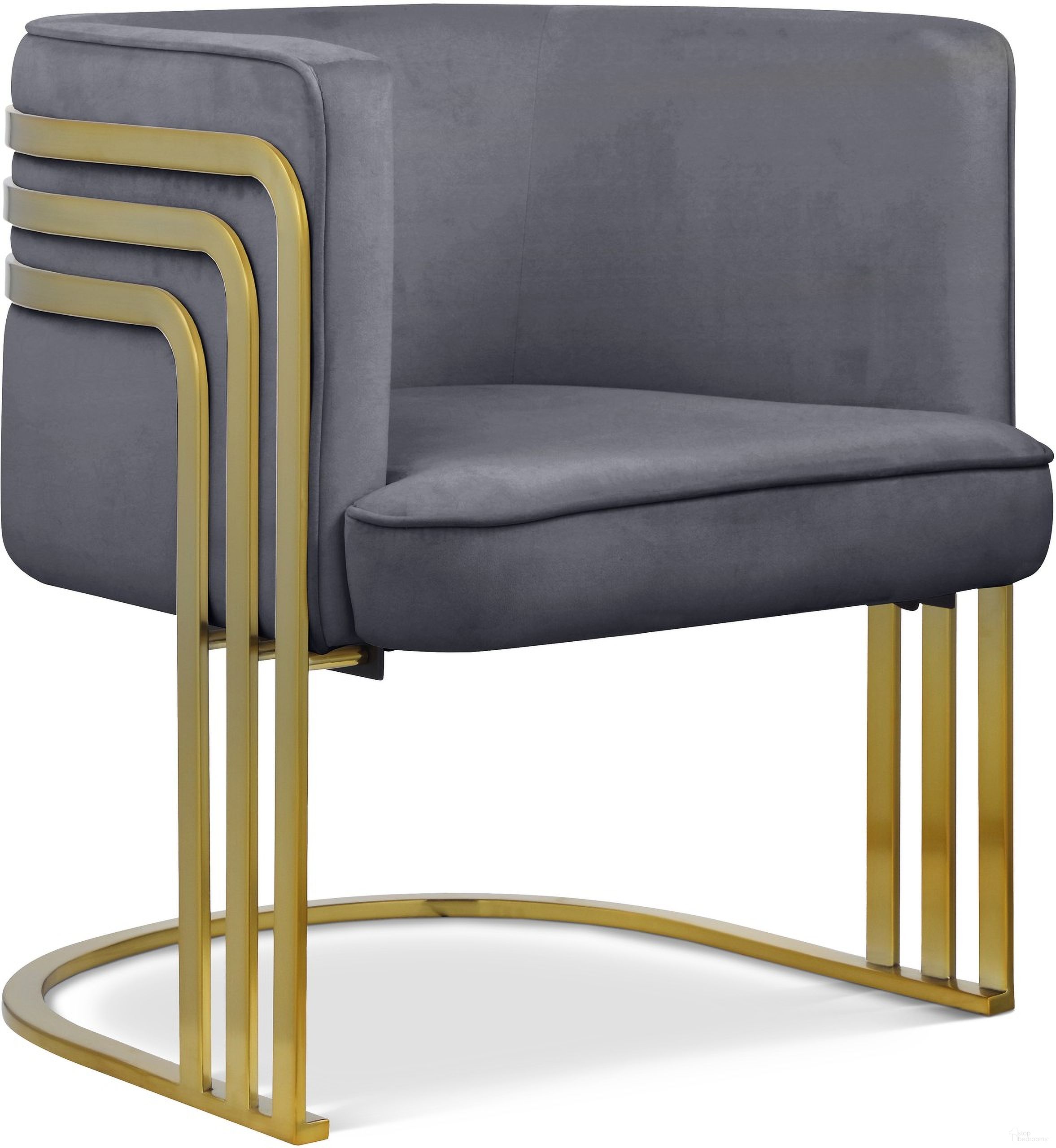 Rays Velvet Accent Chair In Grey