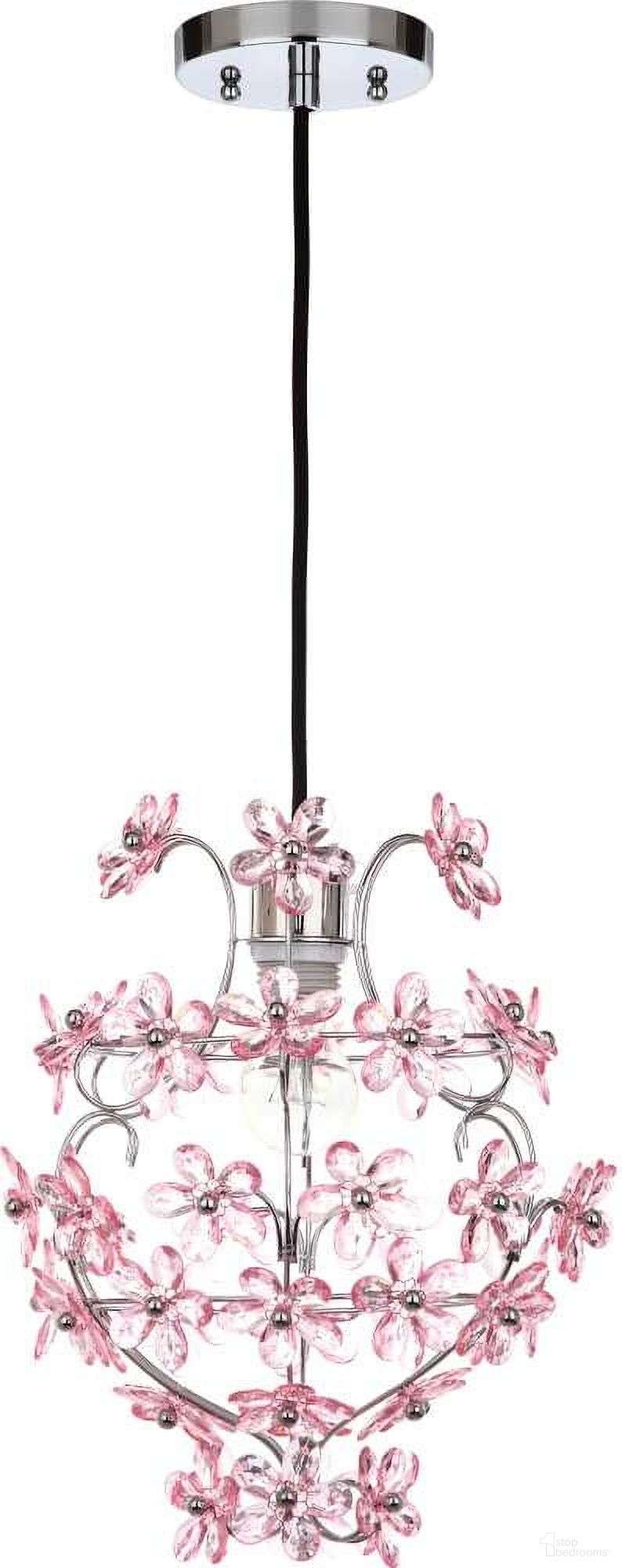 The appearance of Raz Floral 11.75 Inch Pendant designed by Safavieh in the modern / contemporary interior design. This chrome piece of furniture  was selected by 1StopBedrooms from Safavieh LIT Collection to add a touch of cosiness and style into your home. Sku: LIT4487A. Material: Chrome.