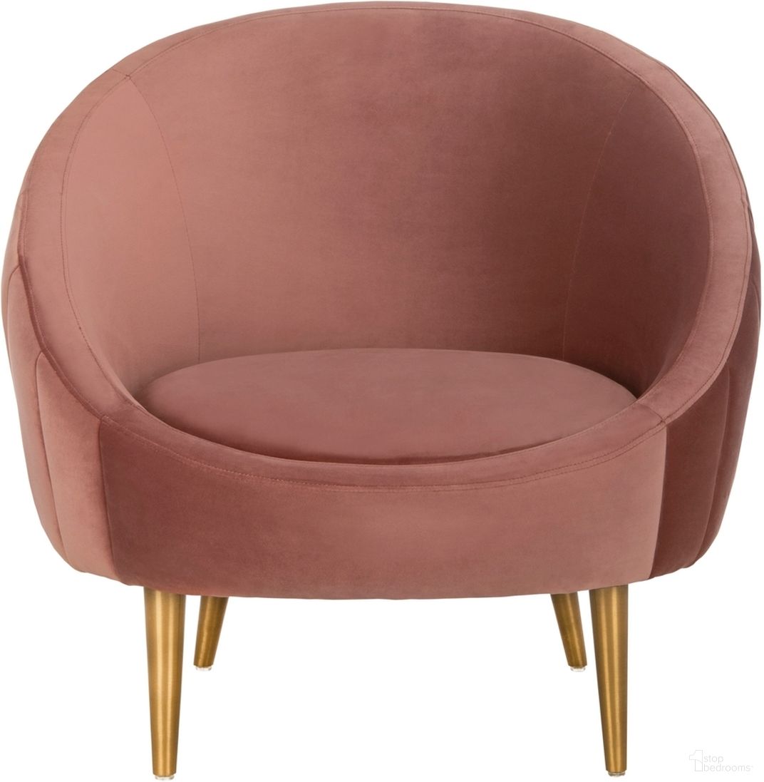 The appearance of Razia Channel Tufted Tub Chair In Dusty Rose and Gold designed by Safavieh Couture in the modern / contemporary interior design. This dusty rose and gold piece of furniture  was selected by 1StopBedrooms from Razia Collection to add a touch of cosiness and style into your home. Sku: SFV4700C. Material: Fabric.