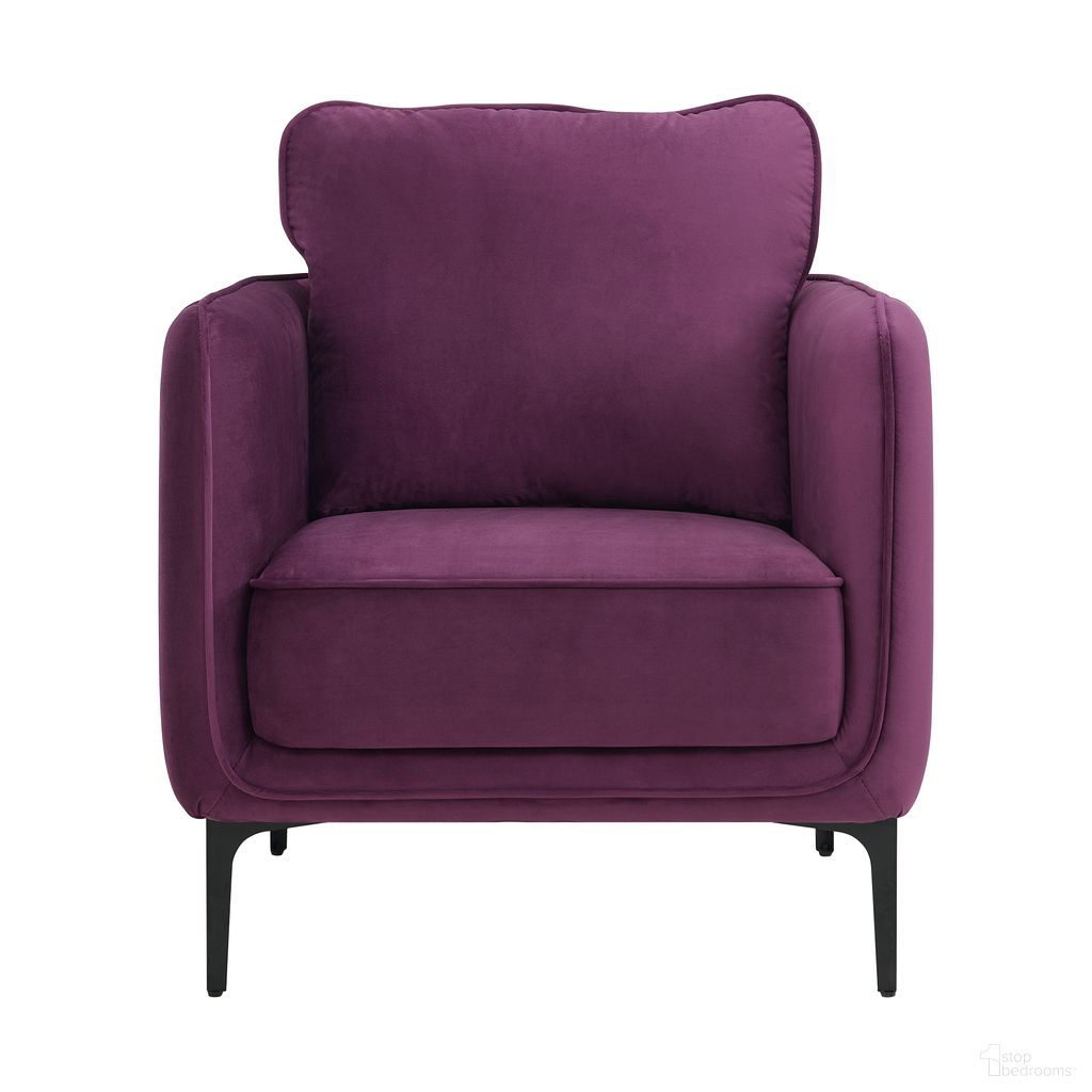 The appearance of Reale Chair In Purple and Black designed by Picket House in the glam interior design. This purple/black piece of furniture was selected by 1StopBedrooms from Reale Collection to add a touch of cosiness and style into your home. Sku: U-4460-8563-100. Material: Polyester.