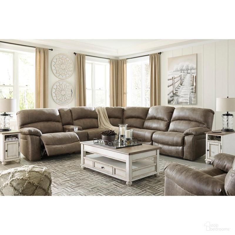 The appearance of Realyn White and Brown Lift Top Occasional Table Set designed by Signature Design by Ashley in the transitional interior design. This white/brown piece of furniture was selected by 1StopBedrooms from Realyn Collection to add a touch of cosiness and style into your home. Sku: T523-9;T523-7. Material: Wood.
