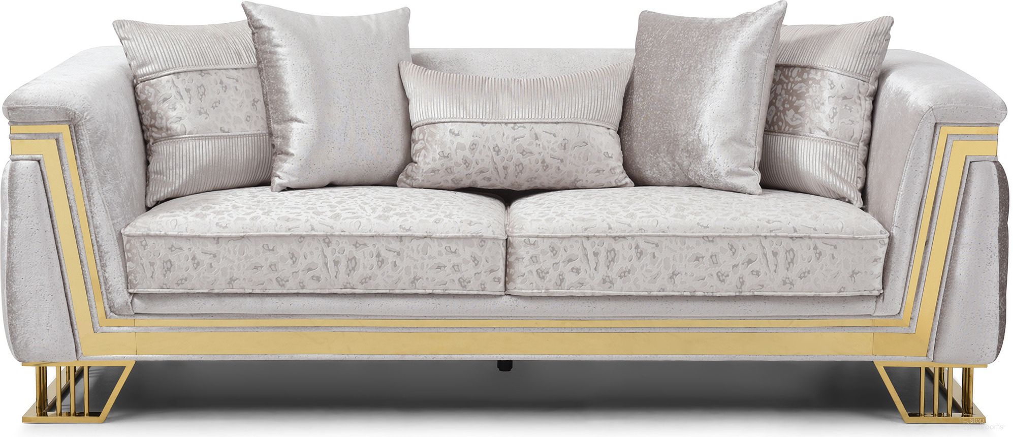 The appearance of Rebecca Sofa In Shiny Silver designed by Glory in the modern / contemporary interior design. This shiny silver piece of furniture was selected by 1StopBedrooms from Rebecca Collection to add a touch of cosiness and style into your home. Sku: G00195A-S. Material: Textured.