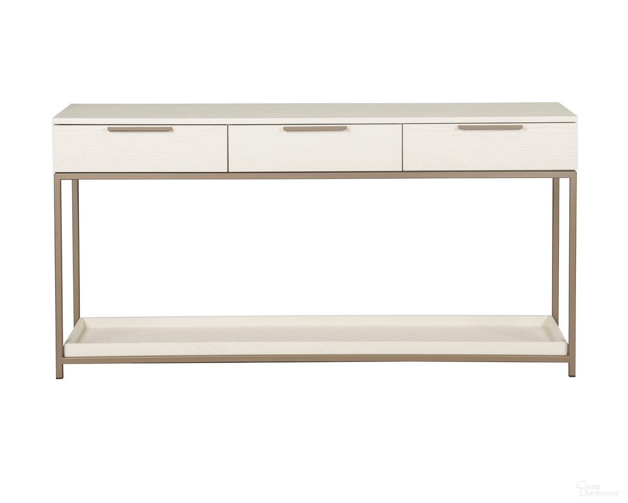 Rebel Console Table with Drawers In Champagne Gold and Cream