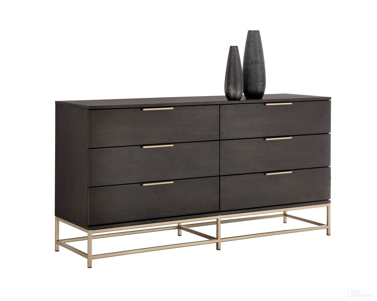 Rebel Small Dresser In Gold and Charcoal Grey