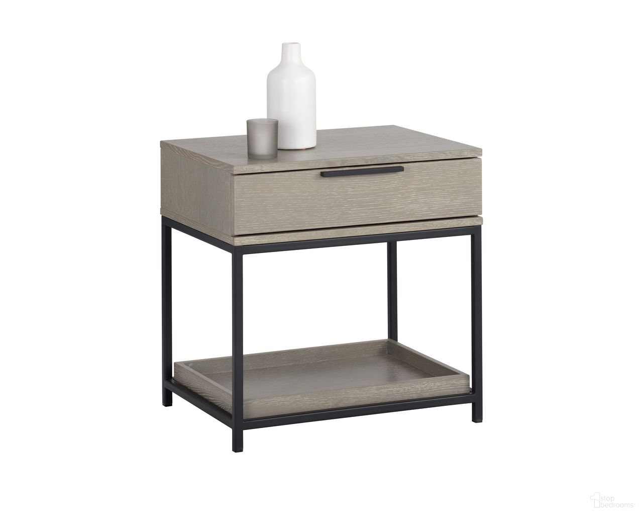 Rebel Small Nightstand In Black and Taupe