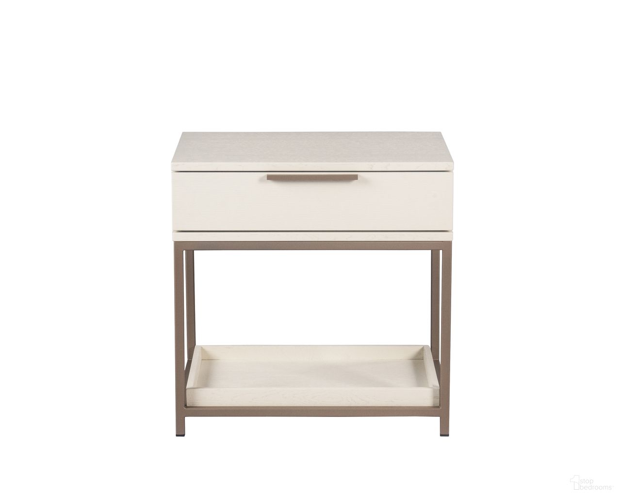 Rebel Small Nightstand In Champagne Gold and Cream