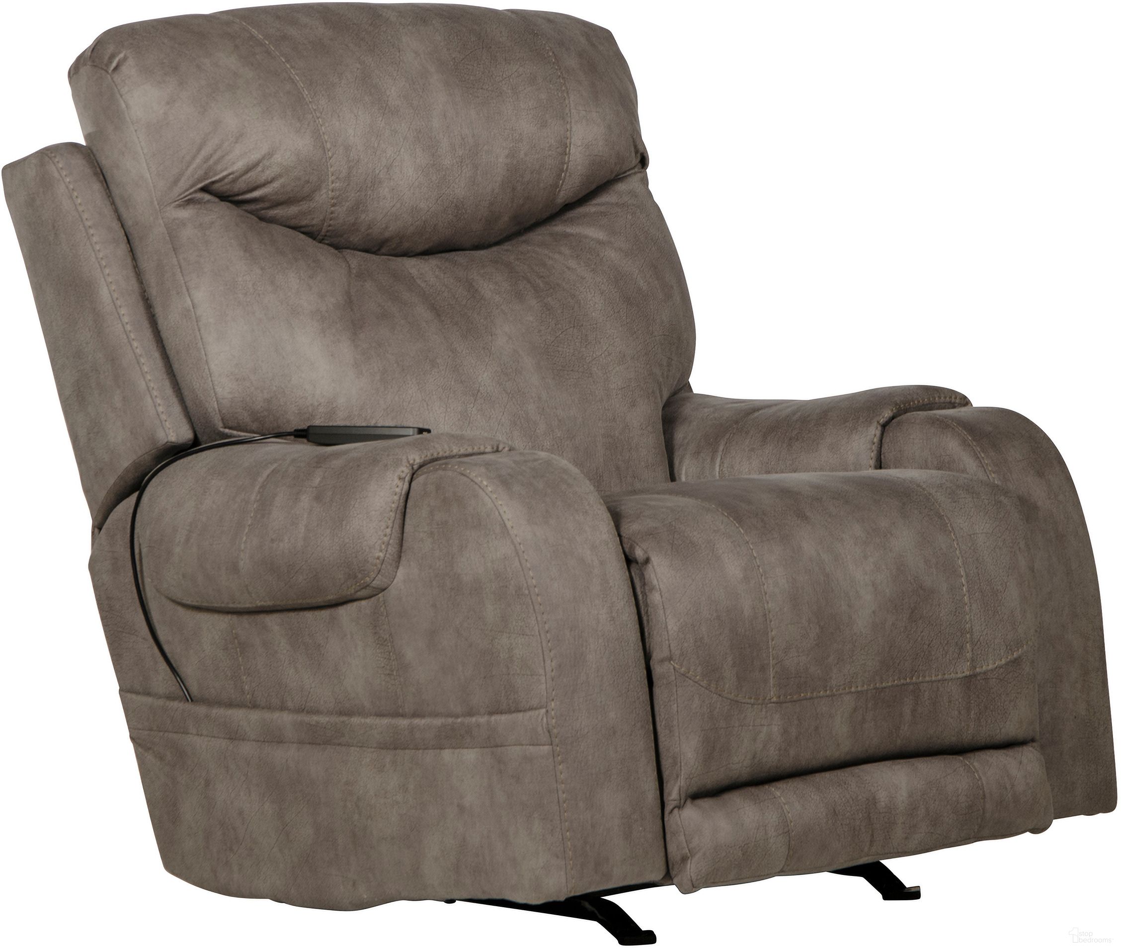 The appearance of Recharger Power Rocker Recliner with Power Adjustable Headrest In Charcoal designed by Catnapper in the traditional interior design. This charcoal piece of furniture was selected by 1StopBedrooms from Recharger Collection to add a touch of cosiness and style into your home. Sku: 641022142868. Material: Fabric.