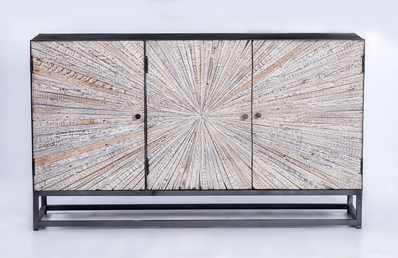 The appearance of Reclaimed Astral Plains 3 Door Accent Cabinet In Grey Wash designed by Jofran in the transitional interior design. This grey wash piece of furniture  was selected by 1StopBedrooms from Astral Plains Collection to add a touch of cosiness and style into your home. Sku: 1929-59. Material: Acacia.
