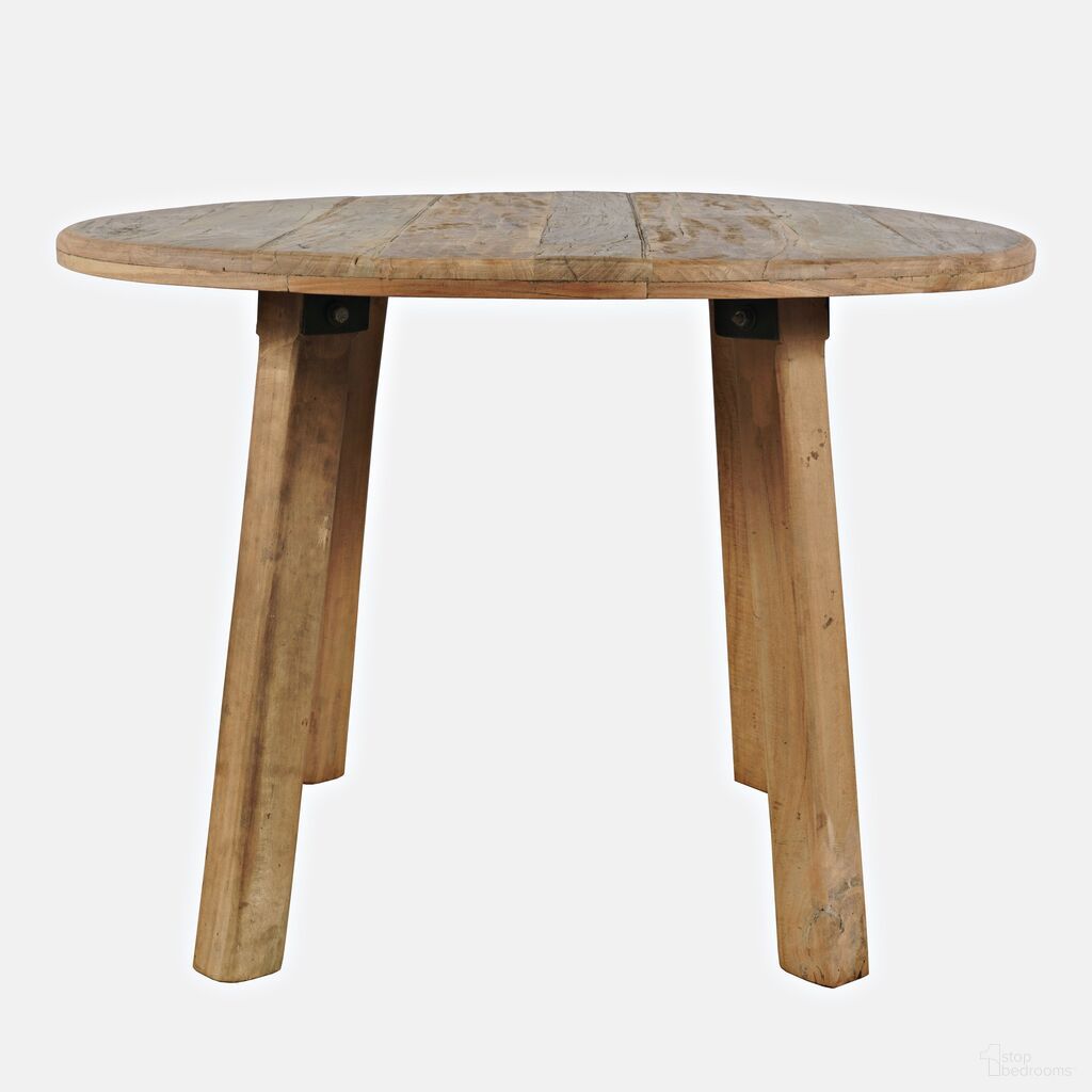 The appearance of Reclamation 42 Inch Round Dining Table In Rustic Brown designed by Jofran in the country / farmhouse interior design. This rustic brown piece of furniture  was selected by 1StopBedrooms from Reclamation Collection to add a touch of cosiness and style into your home. Sku: 2301-RND42. Table Base Style: Legs. Table Top Shape: Round. Size: 42". Material: Acacia.