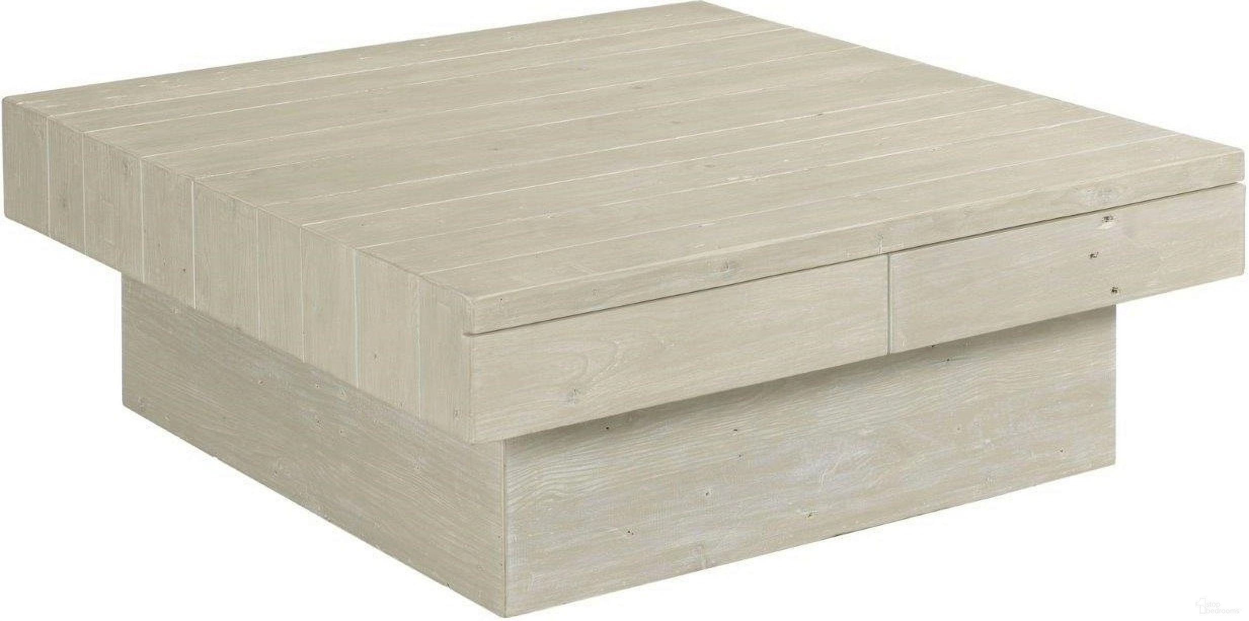 The appearance of Reclamation Place White Square Coffee Table designed by Hammary in the transitional interior design. This white piece of furniture was selected by 1StopBedrooms from Reclamation Place Collection to add a touch of cosiness and style into your home. Sku: 523-912. Material: Wood.