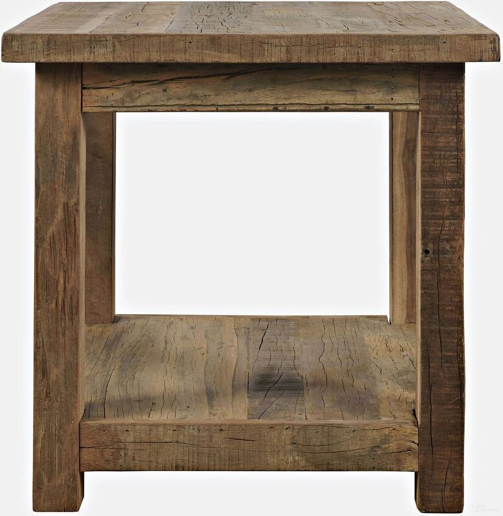 The appearance of Reclamation Square End Table with Storage Shelf In Rustic Brown designed by Jofran in the rustic / southwestern interior design. This rustic brown piece of furniture  was selected by 1StopBedrooms from Reclamation Collection to add a touch of cosiness and style into your home. Sku: 2300-3. Material: Acacia.