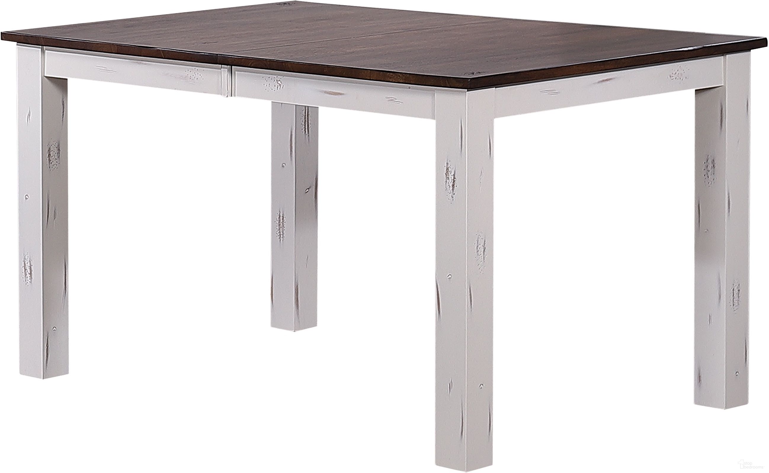 The appearance of Rectangle Parsons Dining Table In Distressed Cocoa Brown and Cotton White designed by Iconic Furniture in the transitional interior design. This distressed cocoa brown and cotton white piece of furniture was selected by 1StopBedrooms from Loft & Parsons Collection to add a touch of cosiness and style into your home. Sku: RT67TF-LG-PA-DBN-DWT. Table Base Style: Legs. Table Top Shape: Rectangular. Material: Rubberwood. Size: 67" x 36".