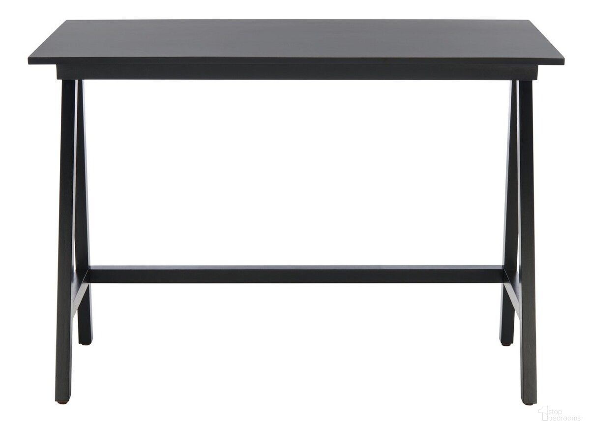 The appearance of Redding Desk in Black designed by Safavieh in the country / farmhouse interior design. This black piece of furniture was selected by 1StopBedrooms from Redding Collection to add a touch of cosiness and style into your home. Sku: DSK5000B. Material: Wood.