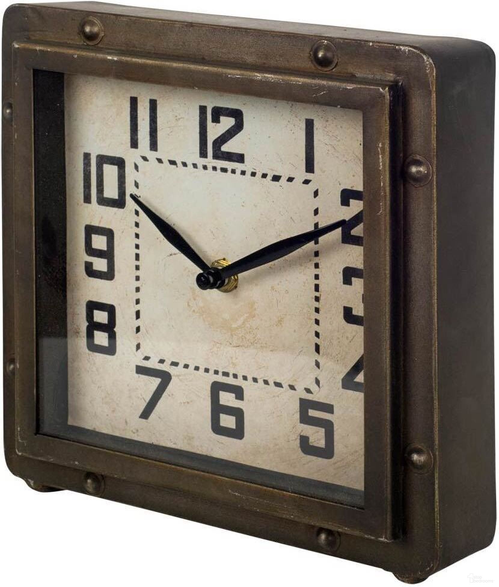 The appearance of Redding Metal Square Table Clock In Bronze Toned designed by Mercana in the modern / contemporary interior design. This bronze piece of furniture  was selected by 1StopBedrooms from Redding Collection to add a touch of cosiness and style into your home. Sku: 63181. Material: Metal.