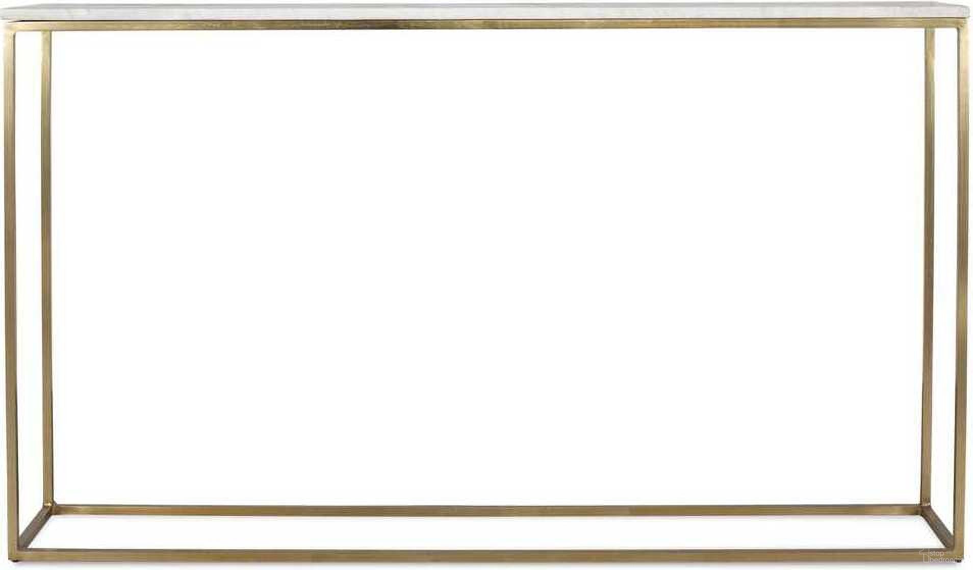 The appearance of Redmond Sofa Counter Table In Gold and White designed by Uttermost in the modern / contemporary interior design. This gold and white piece of furniture  was selected by 1StopBedrooms from Redmond Collection to add a touch of cosiness and style into your home. Sku: 50248. Material: Marble.