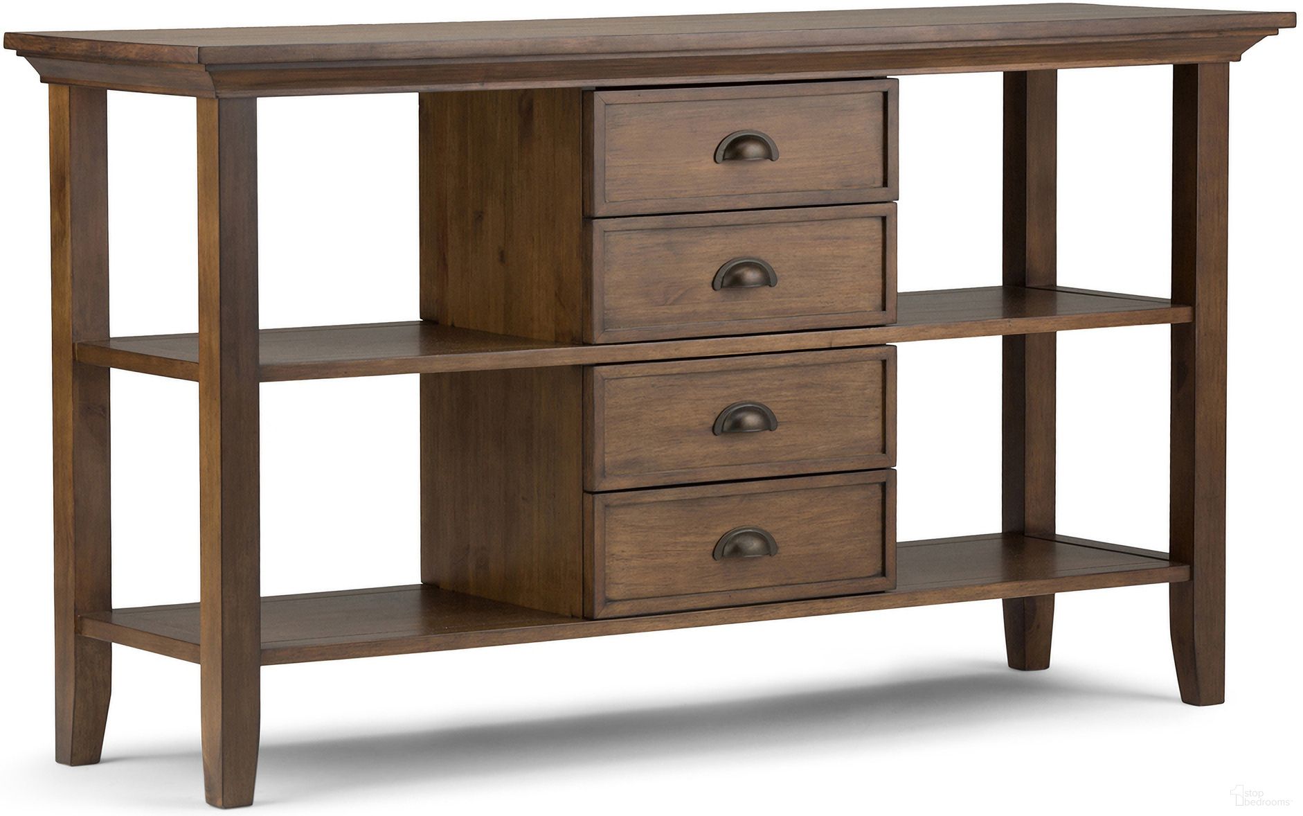 Redmond Solid Wood Console Sofa Table In Rustic Natural Aged Brown