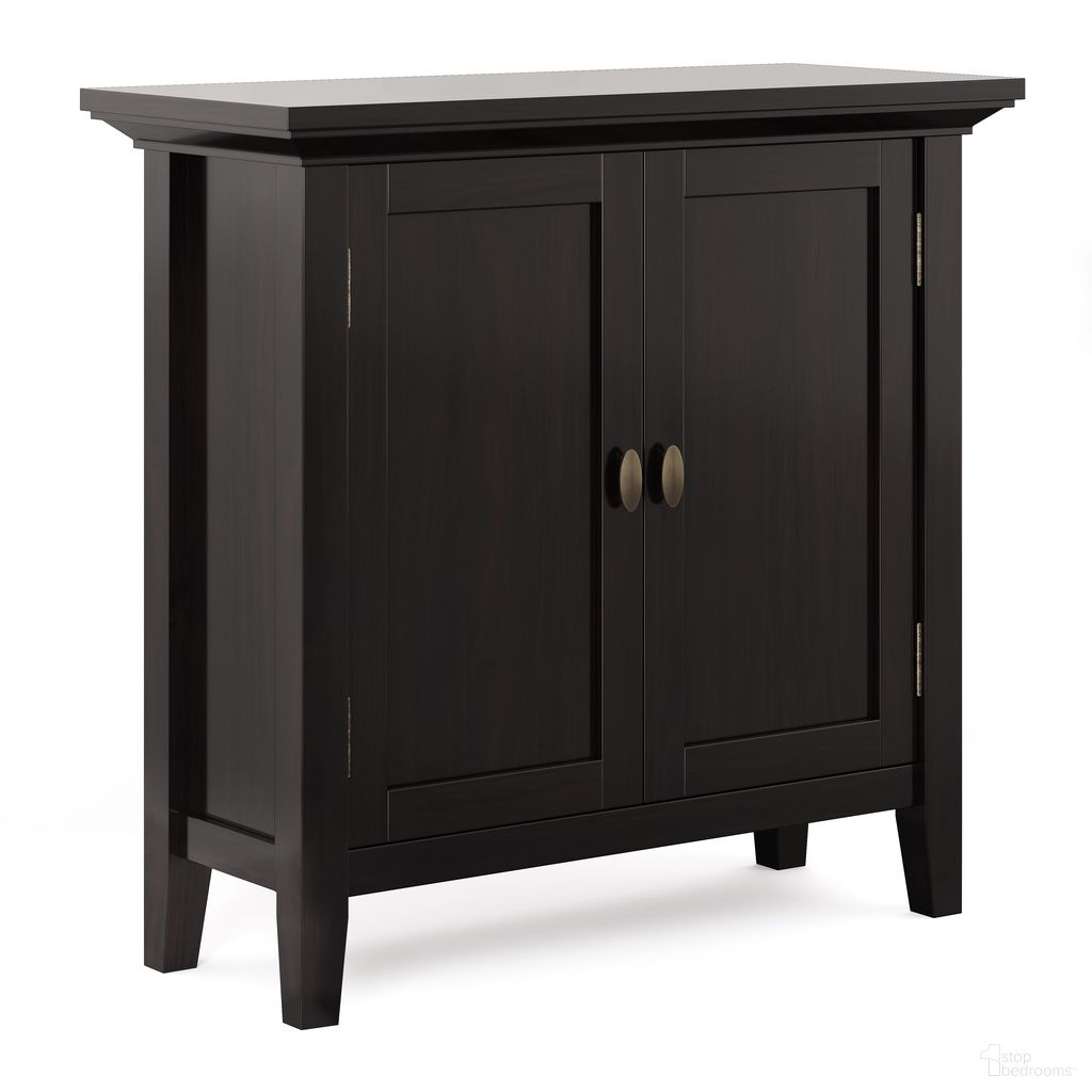 The appearance of Redmond Solid Wood Low Storage Cabinet In Hickory Brown designed by Simpli Home in the transitional interior design. This hickory brown piece of furniture was selected by 1StopBedrooms from Redmond Collection to add a touch of cosiness and style into your home. Sku: AXCRED14-HIC. Material: Pine.