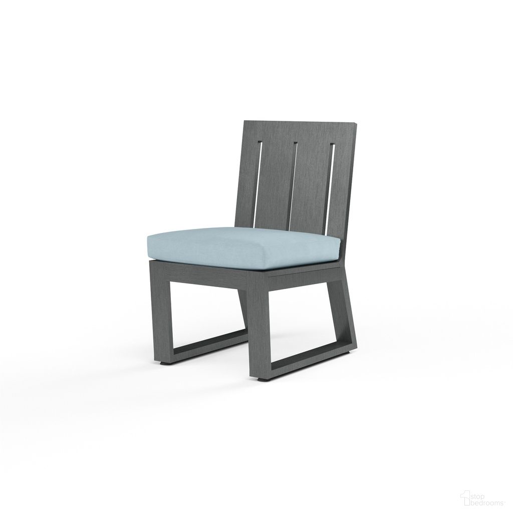 The appearance of Redondo Armless Dining Chair in Canvas Skyline designed by Sunset West in the modern / contemporary interior design. This canvas skyline piece of furniture was selected by 1StopBedrooms from Redondo Collection to add a touch of cosiness and style into your home. Sku: SW3801-1A-14091. Material: Aluminum.