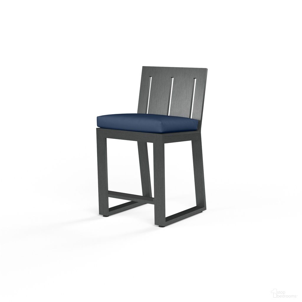 The appearance of Redondo Barstool in Spectrum Indigo designed by Sunset West in the modern / contemporary interior design. This spectrum indigo piece of furniture was selected by 1StopBedrooms from Redondo Collection to add a touch of cosiness and style into your home. Sku: SW3801-7B-48080. Material: Aluminum.