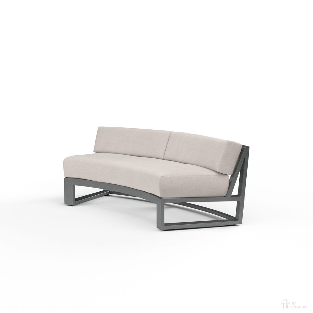 The appearance of Redondo Curved Sofa in Canvas Natural designed by Sunset West in the modern / contemporary interior design. This canvas natural piece of furniture was selected by 1StopBedrooms from Redondo Collection to add a touch of cosiness and style into your home. Sku: SW3801-CRV-5404. Material: Aluminum.