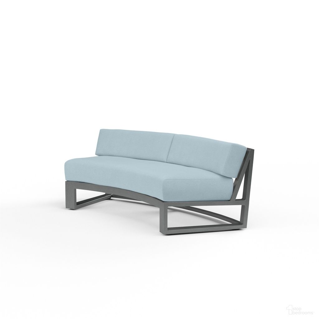 The appearance of Redondo Curved Sofa in Canvas Skyline designed by Sunset West in the modern / contemporary interior design. This canvas skyline piece of furniture was selected by 1StopBedrooms from Redondo Collection to add a touch of cosiness and style into your home. Sku: SW3801-CRV-14091. Material: Aluminum.