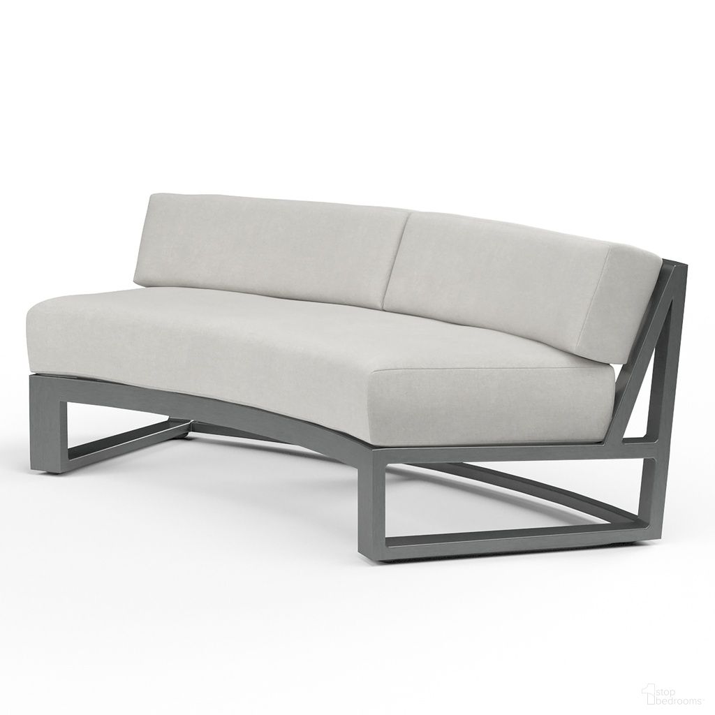 The appearance of Redondo Curved Sofa in Cast Silver designed by Sunset West in the modern / contemporary interior design. This cast silver piece of furniture was selected by 1StopBedrooms from Redondo Collection to add a touch of cosiness and style into your home. Sku: SW3801-CRV-SLV-STKIT. Material: Aluminum.
