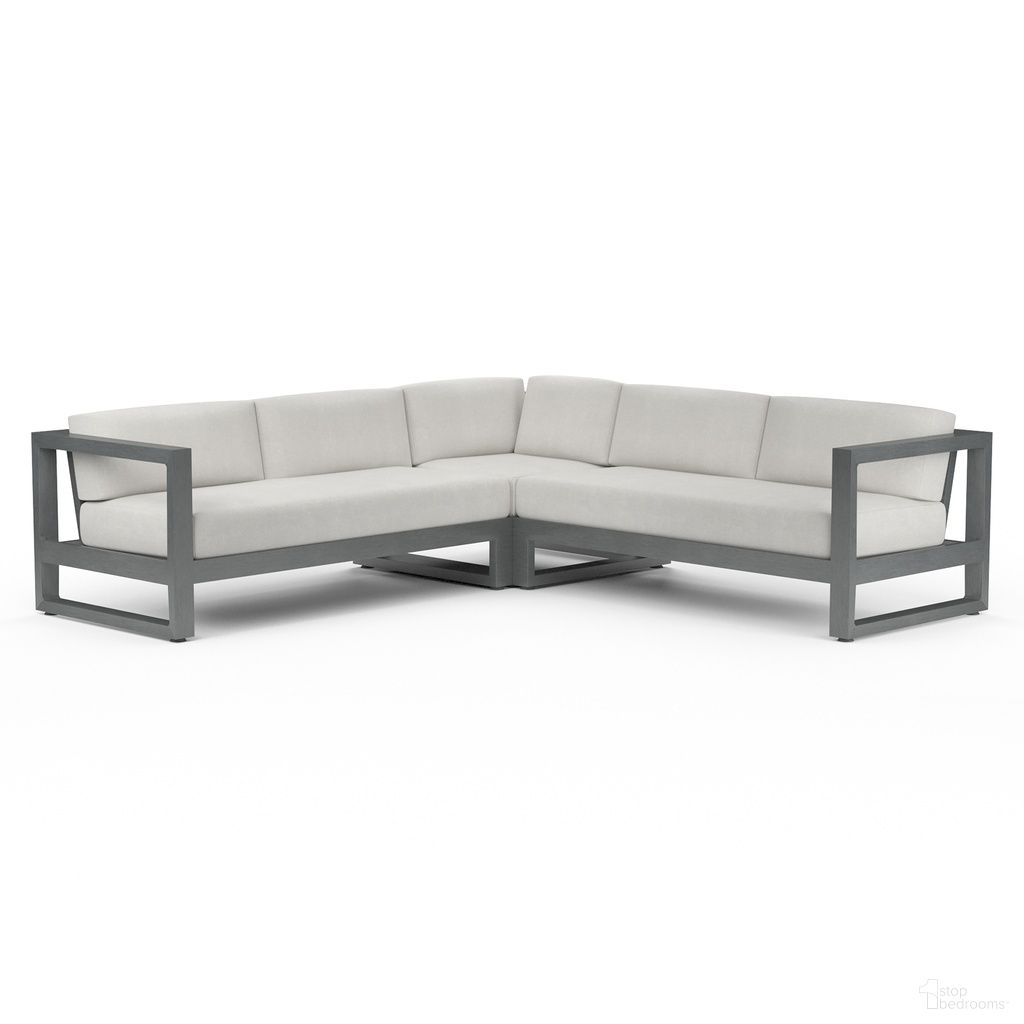 The appearance of Redondo Sectional in Cast Silver designed by Sunset West in the modern / contemporary interior design. This cast silver piece of furniture was selected by 1StopBedrooms from Redondo Collection to add a touch of cosiness and style into your home. Sku: SW3801-SEC-SLV-STKIT. Material: Aluminum.