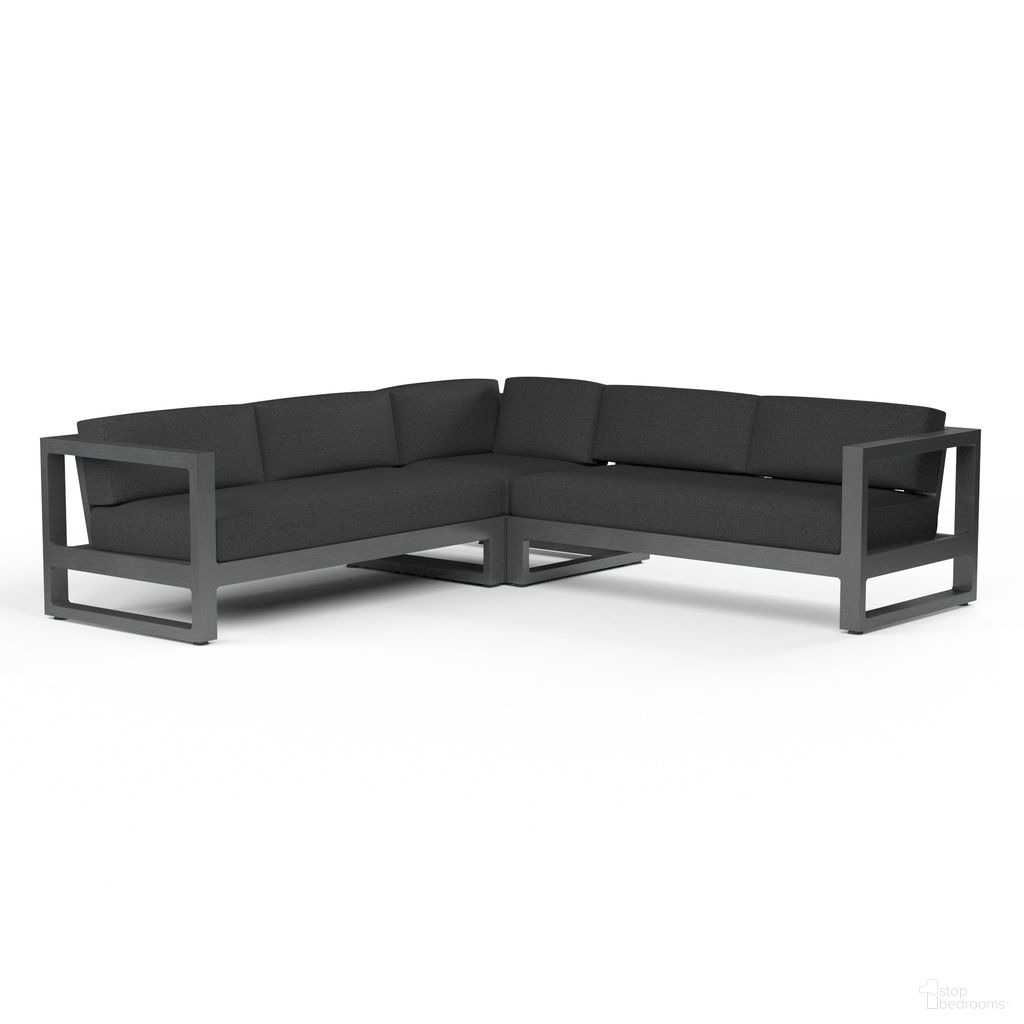 The appearance of Redondo Sectional in Spectrum Carbon designed by Sunset West in the modern / contemporary interior design. This spectrum carbon piece of furniture was selected by 1StopBedrooms from Redondo Collection to add a touch of cosiness and style into your home. Sku: SW3801-SEC-48085. Material: Aluminum.