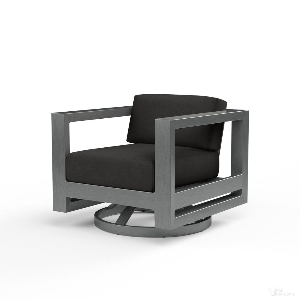 The appearance of Redondo Swivel Club in Spectrum Carbon designed by Sunset West in the modern / contemporary interior design. This spectrum carbon piece of furniture was selected by 1StopBedrooms from Redondo Collection to add a touch of cosiness and style into your home. Sku: SW3801-21S-48085. Material: Aluminum.