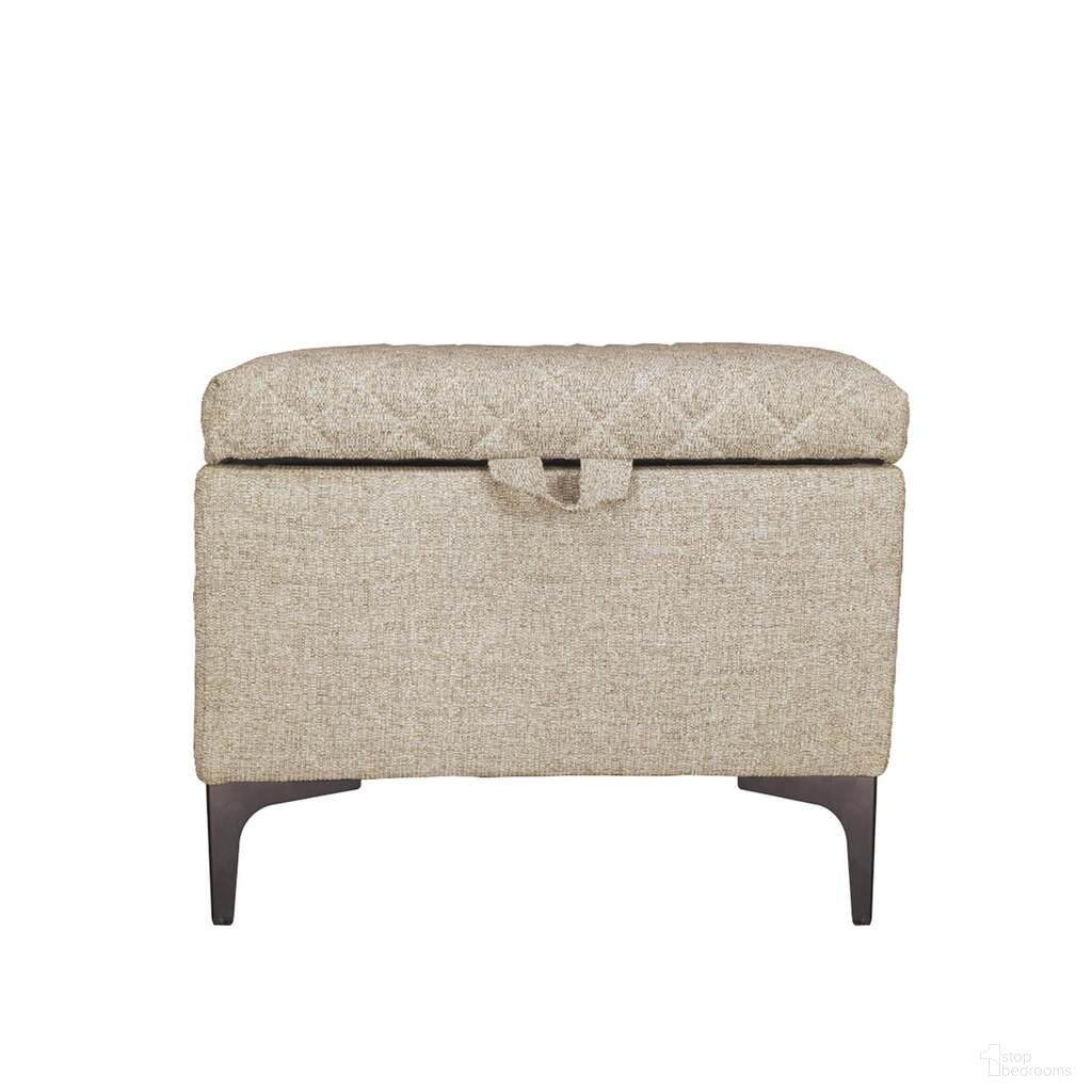 The appearance of Reece Storage Ottoman In Tan and Matte Black designed by LH Imports in the modern / contemporary interior design. This tan/matte black piece of furniture  was selected by 1StopBedrooms from Reece Collection to add a touch of cosiness and style into your home. Sku: REC024-TAN. Material: Metal.